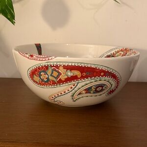 Table Tops Gallery Multi-Paisley 10-Inch Serving Bowl Dishwasher Safe